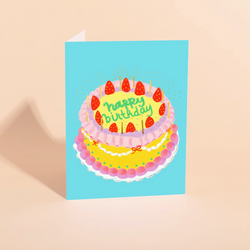 'Happy Birthday' Ichigo Cake Card