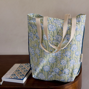 Organic Cotton Tote Bag - Lotus Indigo