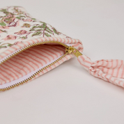 Organic Cotton Zipped Pouch - Floral Blush