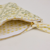 Organic Cotton Zipped Pouch - Floral Buttercream