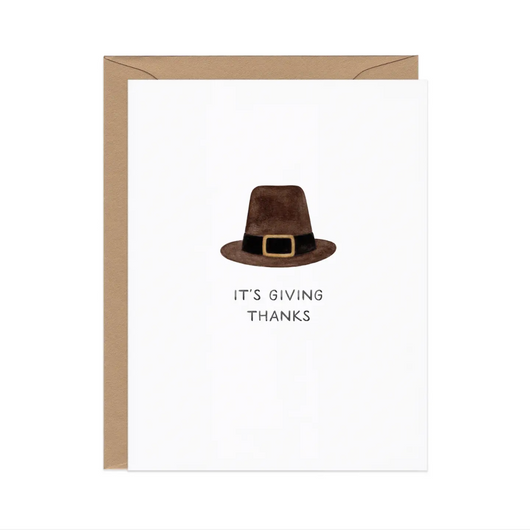 'It's Giving Thanks' Pilgrim Hat Card