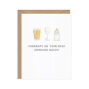 'Congrats On Your New Drinking Buddy' Baby Card