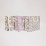 Hand Block Printed Gift Bag - Lavender Collection - Variety of Styles (Large)