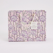 Hand Block Printed Gift Bag - Lavender Collection - Variety of Styles (Medium)