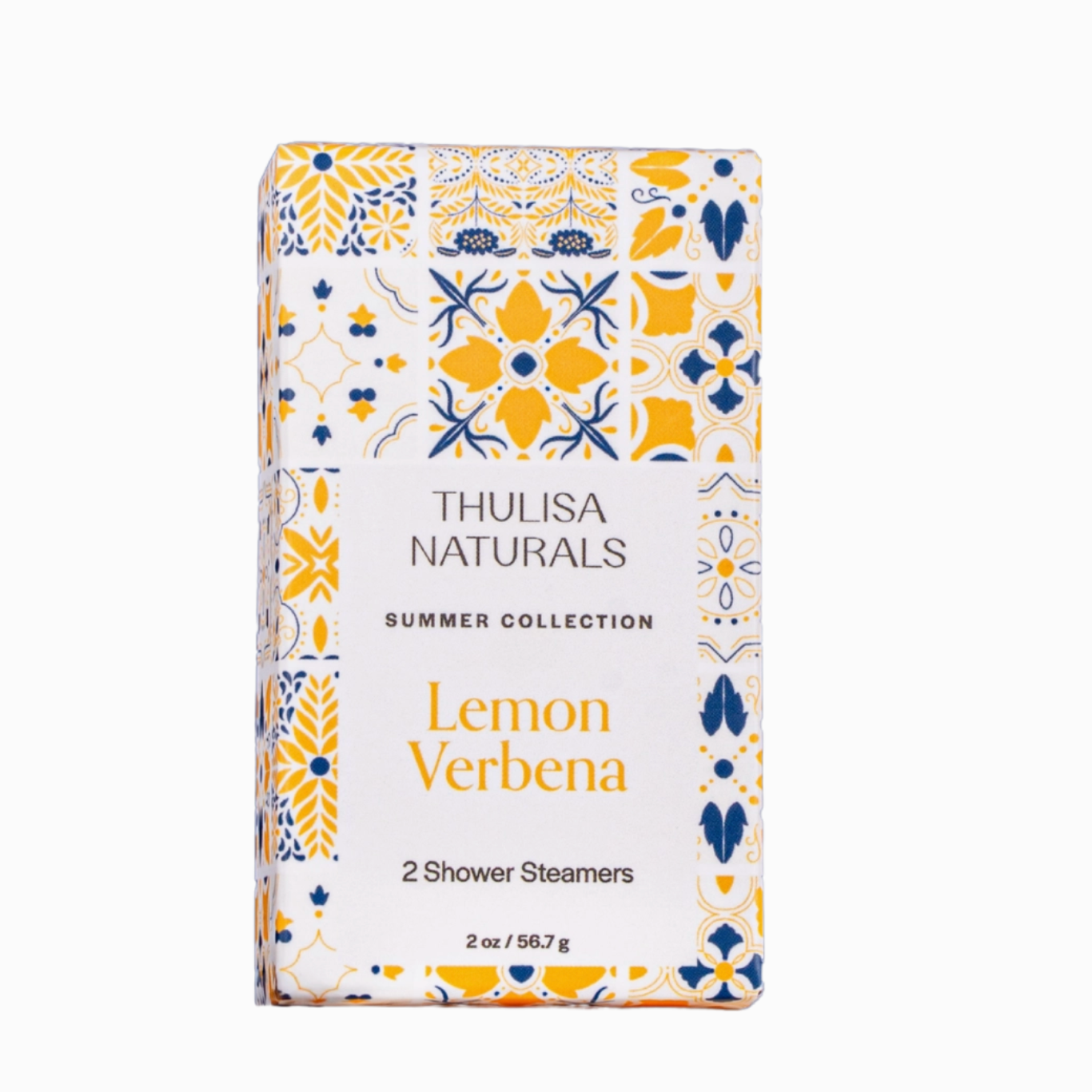 Thulisa Naturals Lemon Verbena shower steamers packaging on a white background