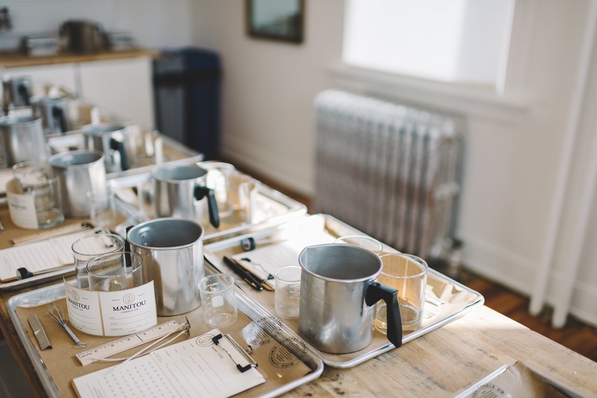 image of class trays for candle making