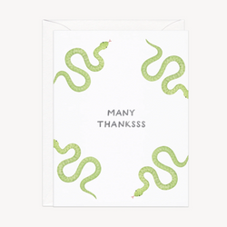 'Many Thanksss' Snake Thank You Card