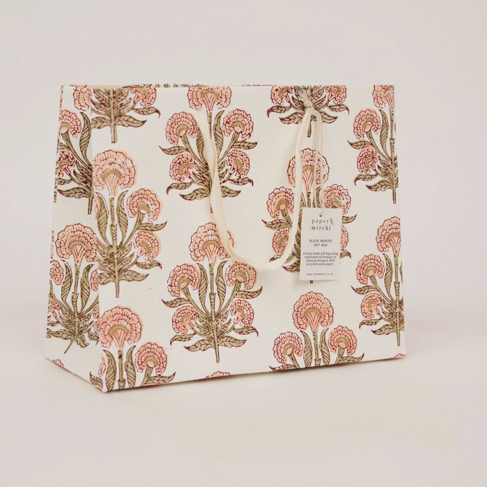 Hand Block Printed Gift Bags - Terracotta Collection - (Medium)