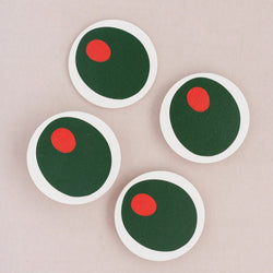 Pimento Olive Coasters (Set of Four)