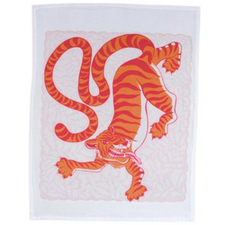 Pink Tiger Flour Sack Tea Towel