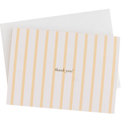 'Thank You' Yellow + Blush Stripe Card