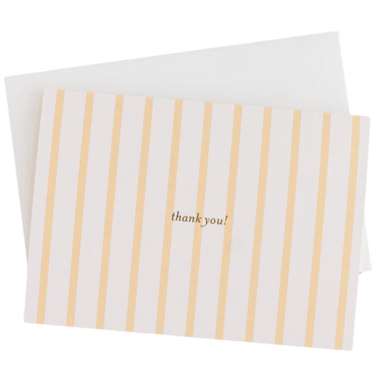 'Thank You' Yellow + Blush Stripe Card