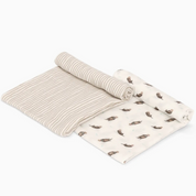 Swaddle Set (2-pack) in Otter & Taupe Wave