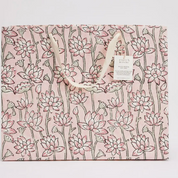 Hand Block Printed Gift Bag - Pink Earth Collection - Variety of Styles (Large)