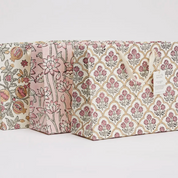 Hand Block Printed Gift Bag - Pink Earth Collection - Variety of Styles (Medium)