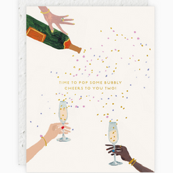 'Time To Pop Some Bubbly Cheers to You Two!' Plantable Seed Card