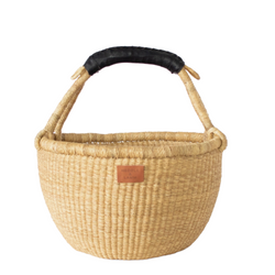 Kandiga Bolga Basket - Black Handle - Medium