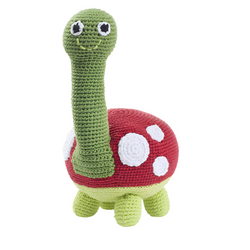 Hand-stitched Stuffed Large Turtle Rattle