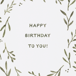 'Happy Birthday to You!' Olive Birthday Card