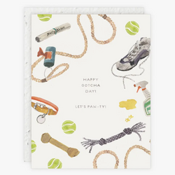 'Happy Gotcha Day! Let's Paw-ty!' Seed Card