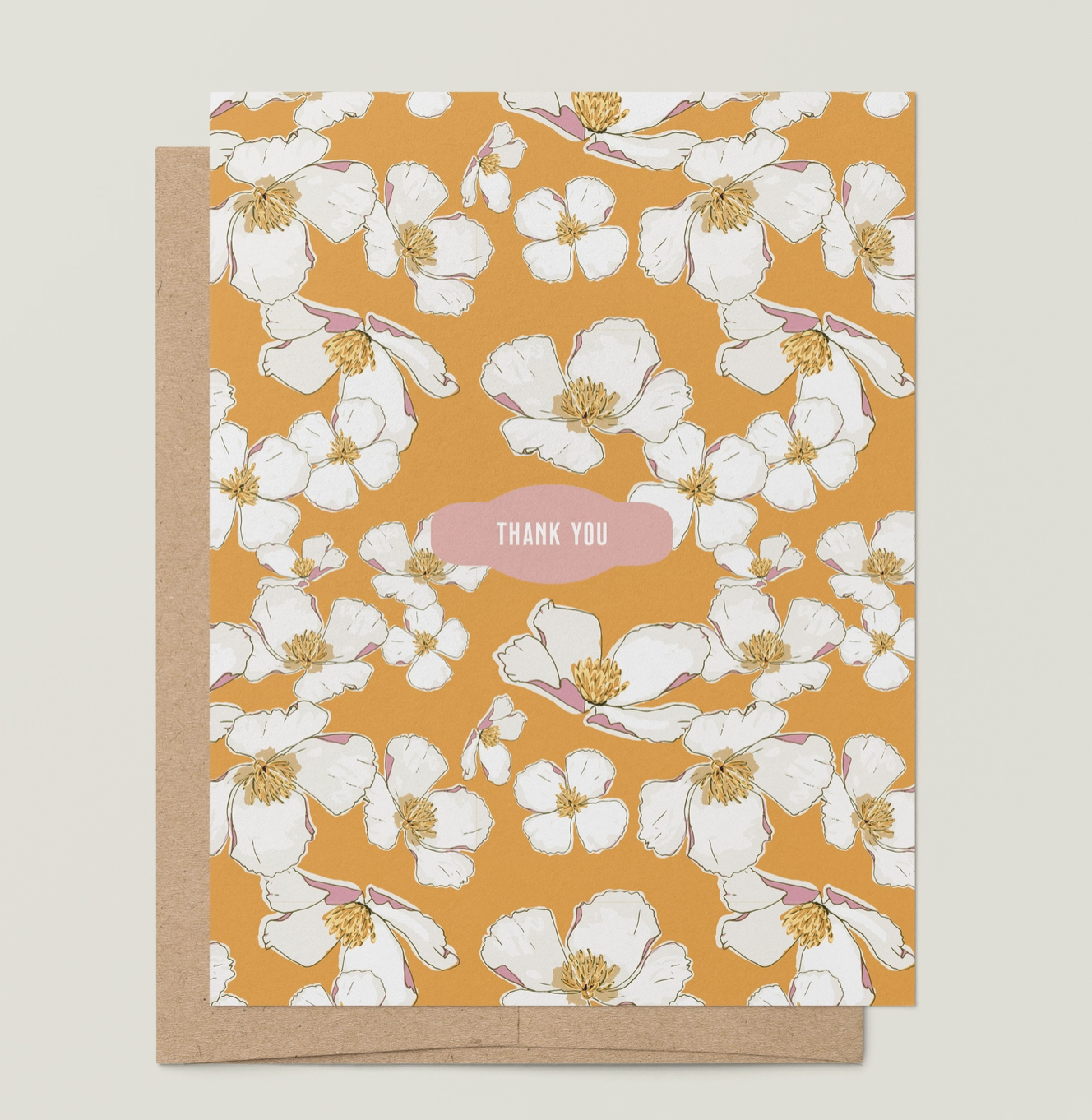 'Thank You' Poppy Flutter Greeting Card