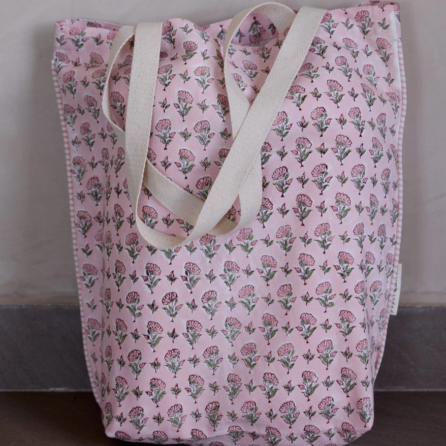 Organic Cotton Tote Bag - Ditsy Floral Blush