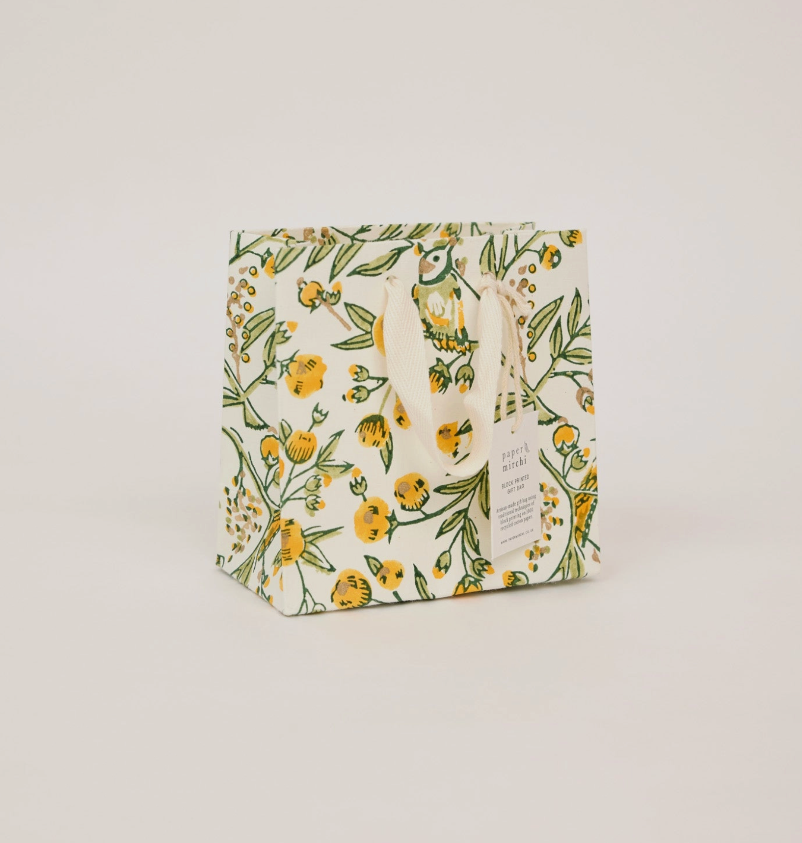 Hand Block Printed Gift Bag - Sunshine Collection - (Small)