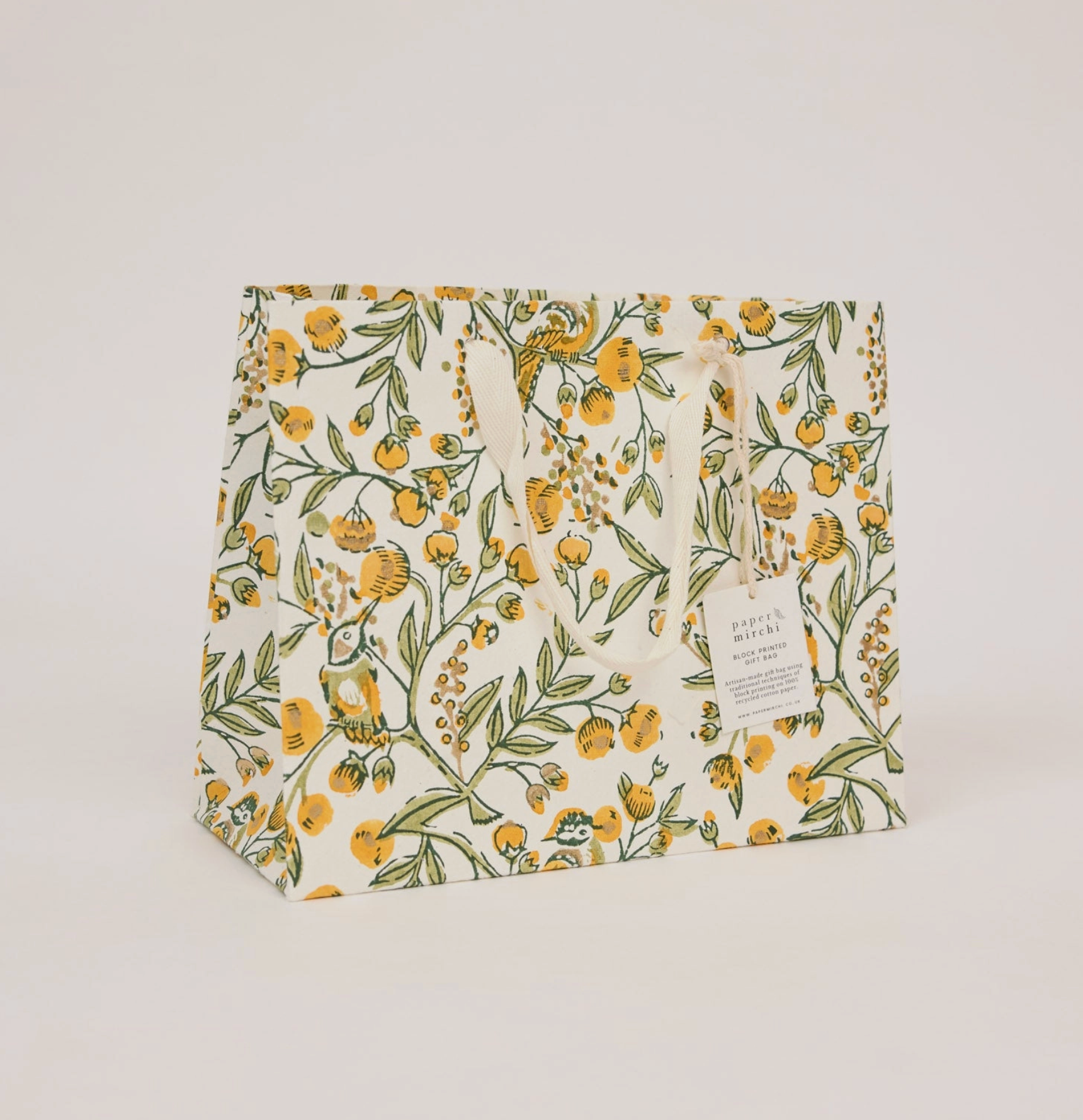 Hand Block Printed Gift Bag - Sunshine Collection - (Medium)