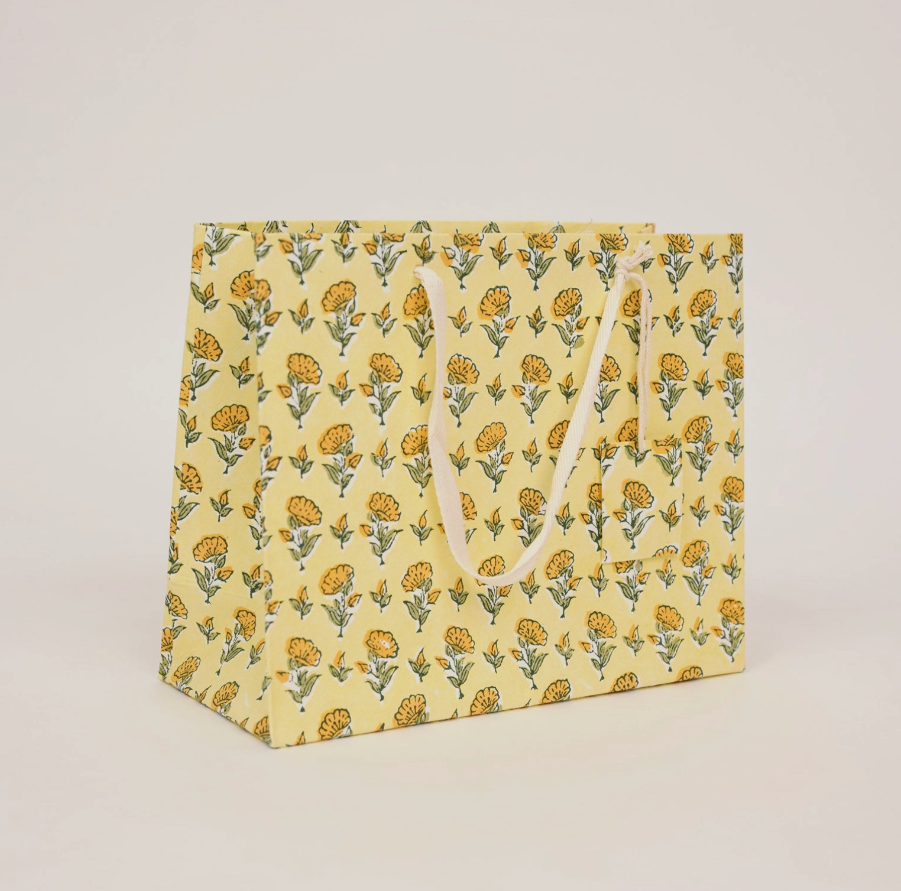 Hand Block Printed Gift Bag - Sunshine Collection - (Medium)