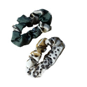 Scrunchies | Cotton Silk Hand-Dyed + Block Print (set of 2)