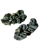 Scrunchies | Cotton Silk Hand-Dyed + Block Print (set of 2)