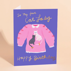 'To My Fave Cat Lady' Happy Birthday Card