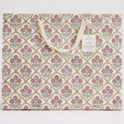 Hand Block Printed Gift Bag - Pink Earth Collection - Variety of Styles (Large)