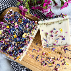 Soothing Oatmeal + Lavender Bar Soap w/ Dried Flowers from Two Moons Farm