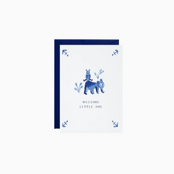 'Welcome Little One' - Bear Petite Card