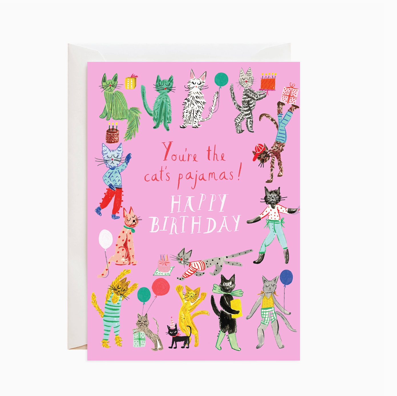 'You're The Cat's Pajamas! Happy Birthday' - Greeting Card