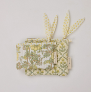 Organic Cotton Zipped Pouch - Floral Buttercream