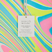 Hand Block Printed Gift Bag - Neon Collection - Variety of Styles (Large)