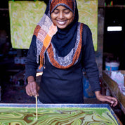 Hand-Marbled Greeting Card (Limoncello)