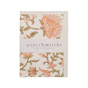 Hand Block Printed Greeting Card (in Flora Coral)