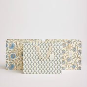 Hand Block Printed Gift Bag - Blue Stone Collection - Variety of Styles (Large)