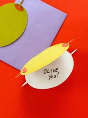 Olive Die-Cut Greeting Card