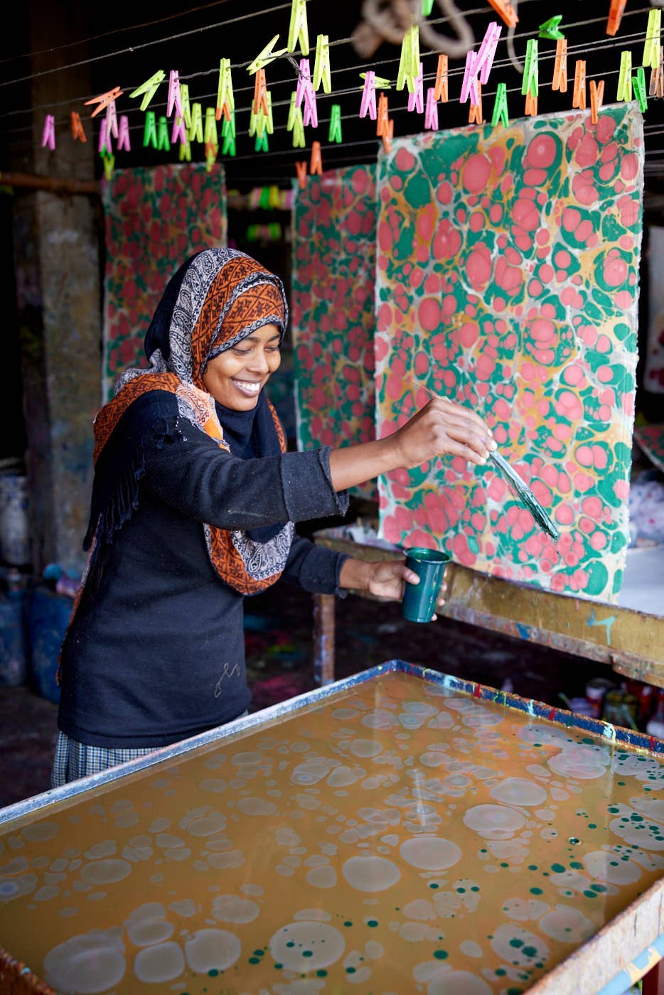 Hand Marbled Gift Bags (Large) - Christmas Glitz (Variety of Colors)