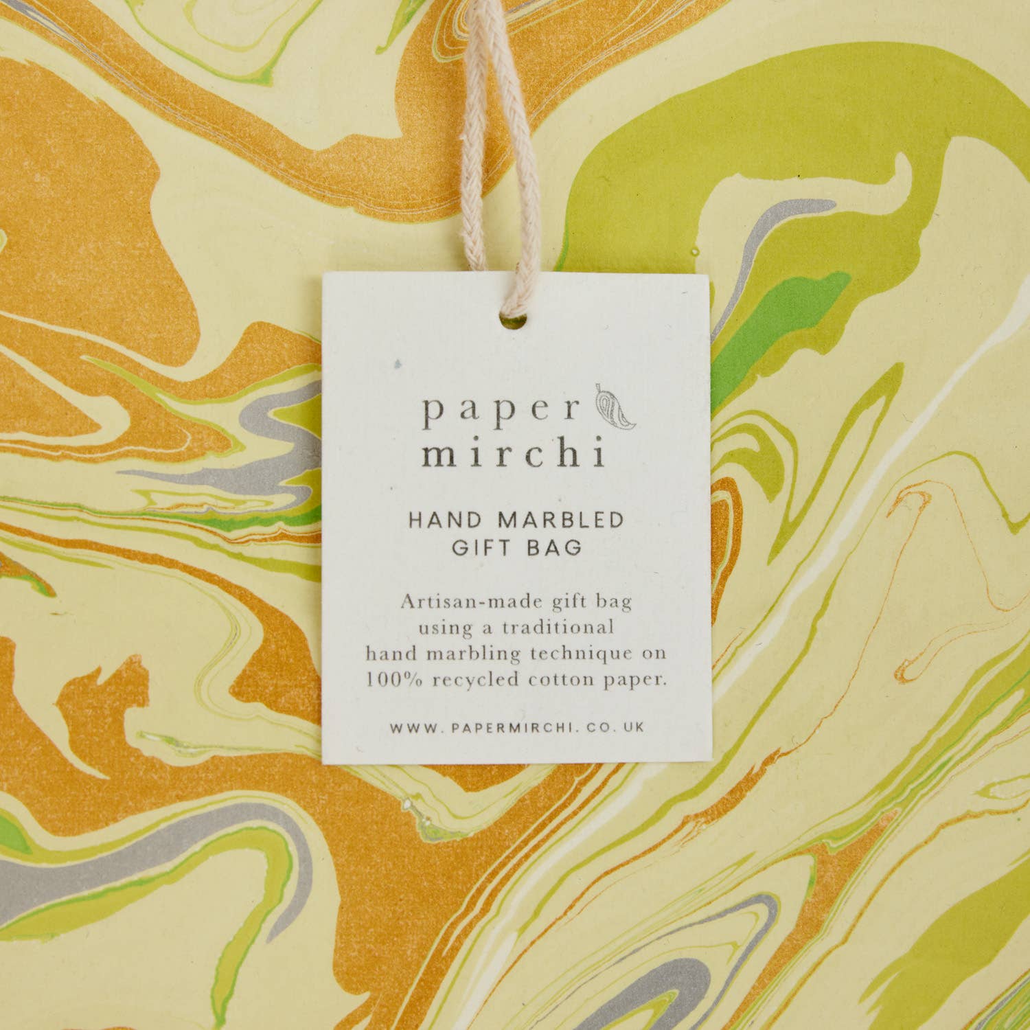 Hand Block Printed Gift Bag - Pastel Collection - Variety of Styles (Large)