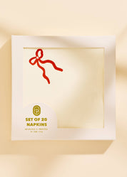 Classic Red Bow Cocktail Paper Beverage Napkins (Set of 20)