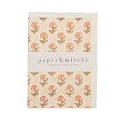 Hand Block Printed Greeting Card (in Daisy Coral)