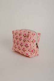 Quilted Travel Pouch - Handmade (5" x 5" x 7")