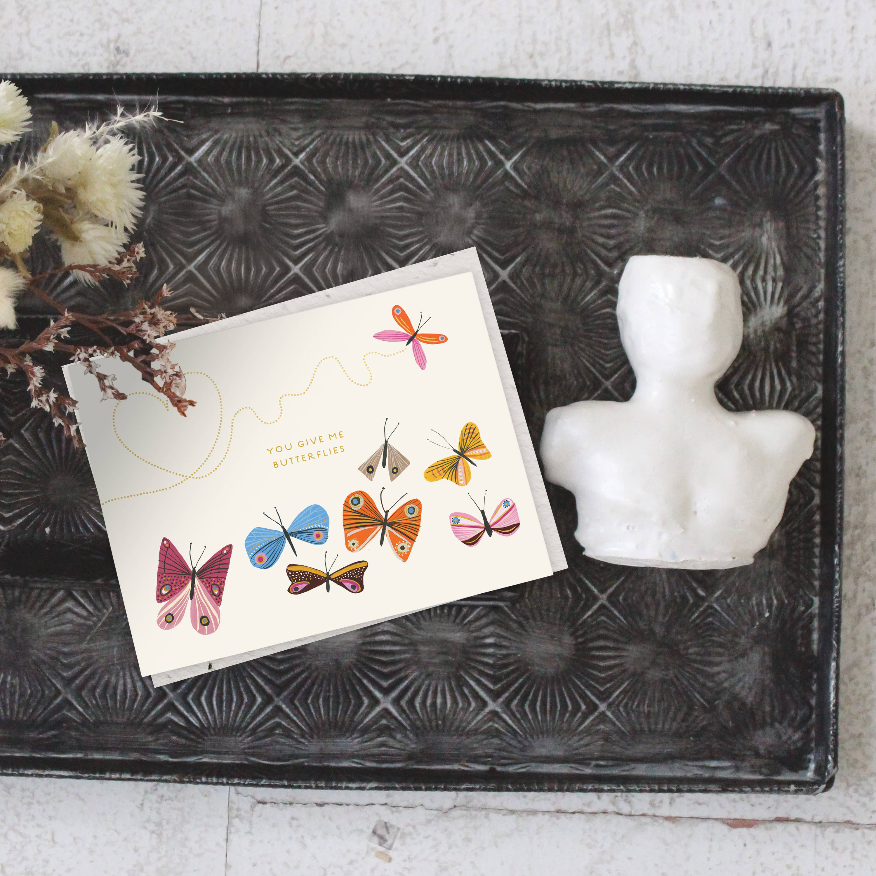 'You Give Me Butterflies' Butterfly Love Seed Card