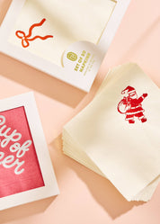 Classic Red Bow Cocktail Paper Beverage Napkins (Set of 20)