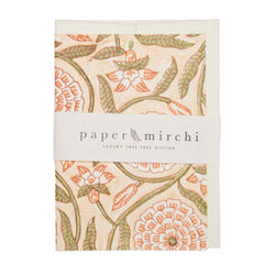 Hand-Block Printed Greeting Card (in Rajmala Coral)